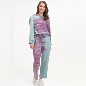 Splendid tie dye wide leg distressed hem pants by Morgan Harper